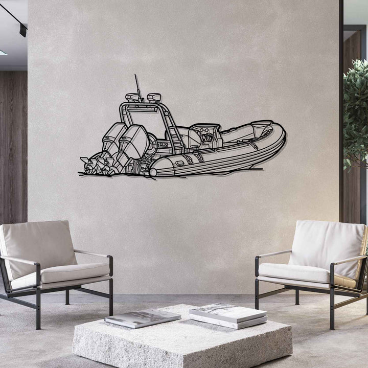 RIB 22 Angle Silhouette Metal Wall Art