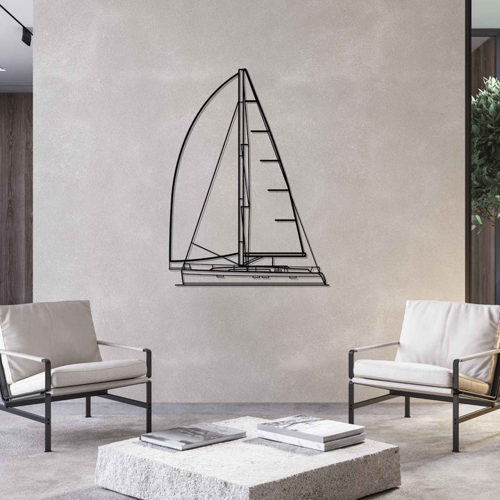 Cruiser 46 Front Silhouette Metal Wall Art