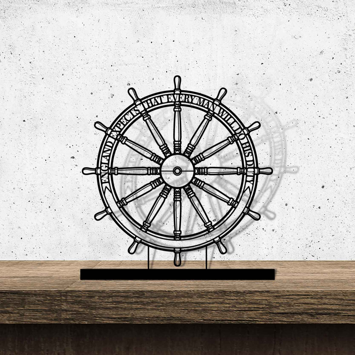 HMS Victory Wheel Metal Art Stand