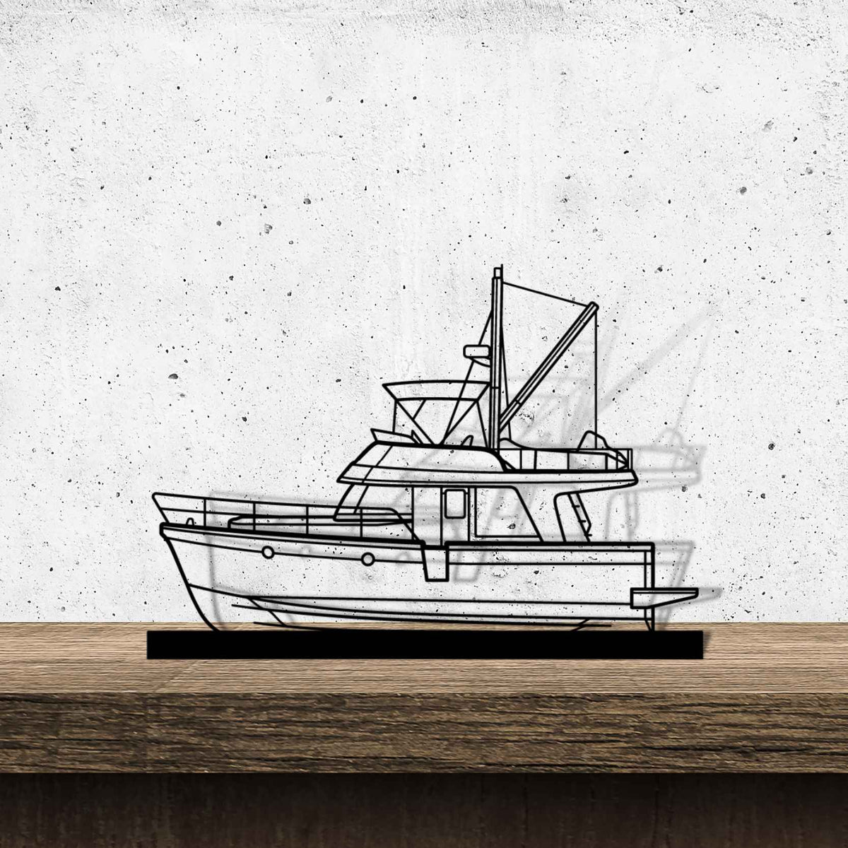 Swift Trawler 34 Silhouette Metal Art Stand
