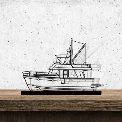 Swift Trawler 34 Silhouette Metal Art Stand