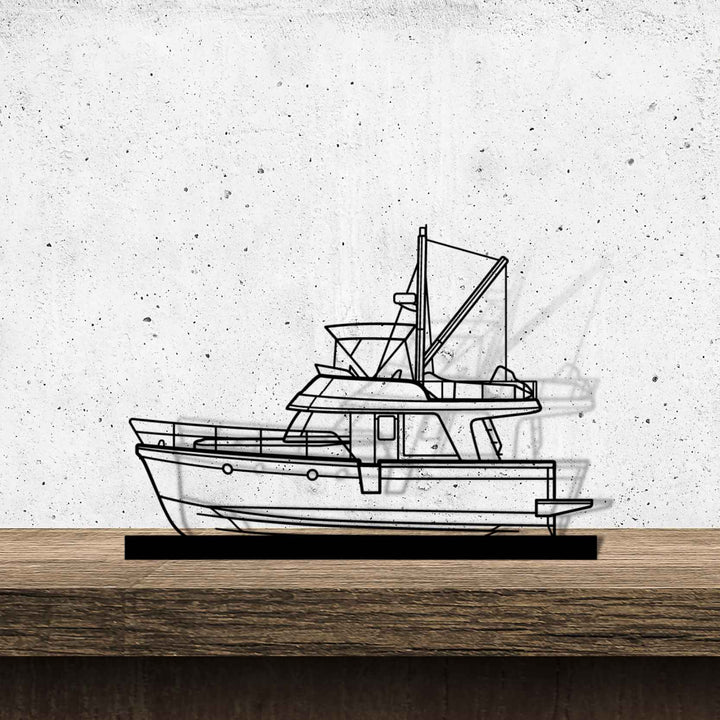 Swift Trawler 34 Silhouette Metal Art Stand