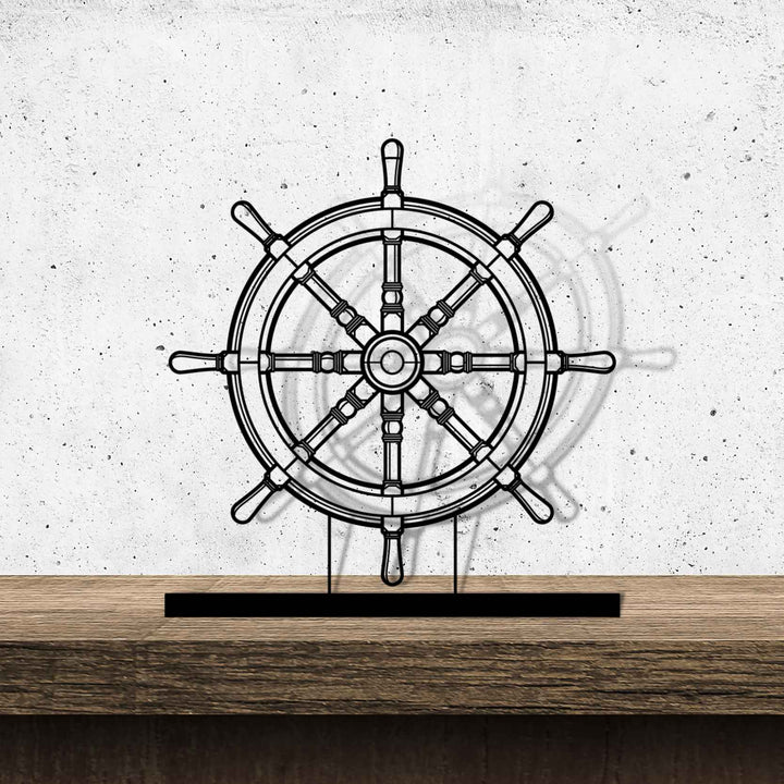 RMS Titanic Wheel Metal Art Stand