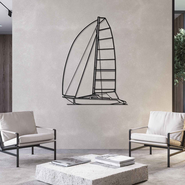 F-22 Front Silhouette Metal Wall Art