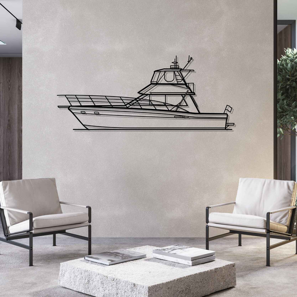 44 Flybridge Silhouette Metal Wall Art