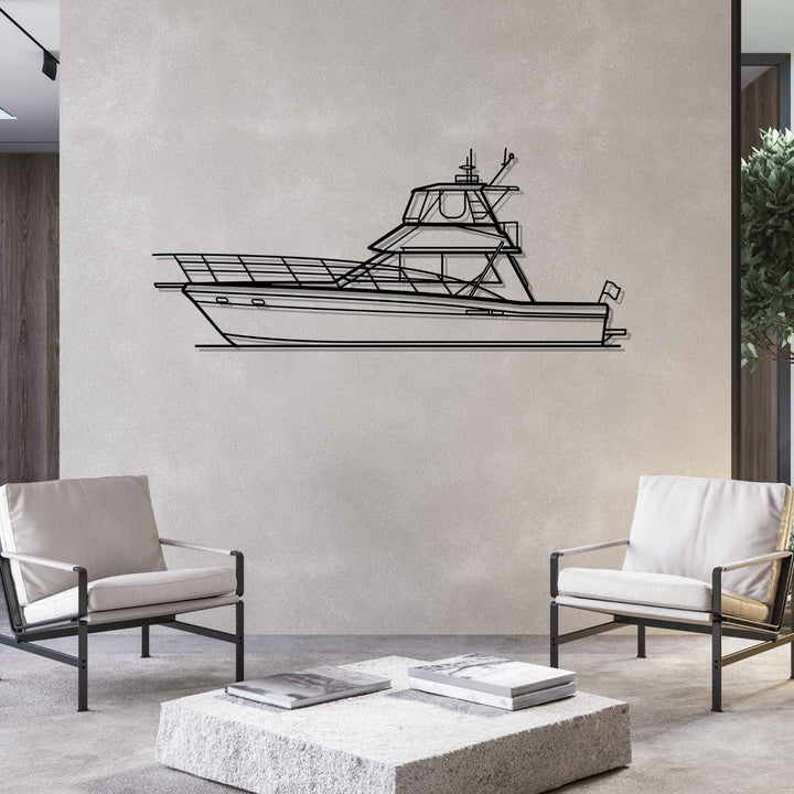 44 Flybridge Silhouette Metal Wall Art