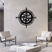 Compass Star Silhouette Metal Wall Art