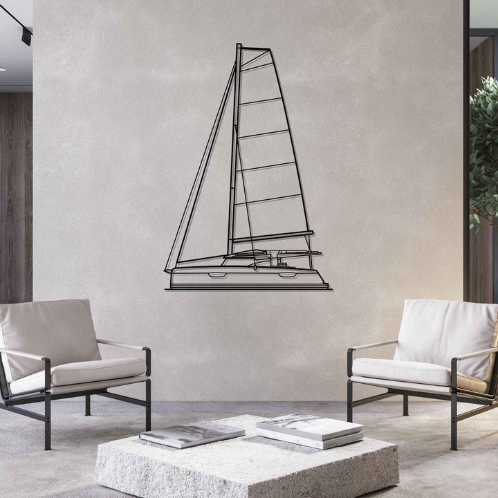 Elba 45 Front Silhouette Metal Wall Art