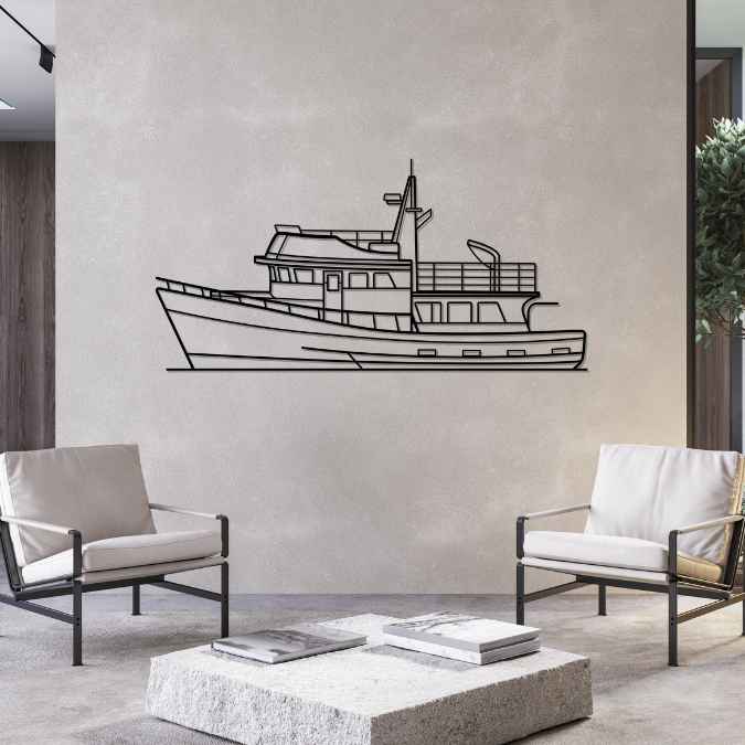 Pilot House Cruiser 1995 Silhouette Metal Wall Art