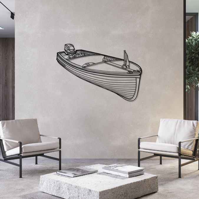 Runabout 1954 Angle Silhouette Metal Wall Art