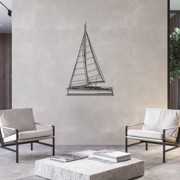Sun Odyssey 349 Front Silhouette Metal Wall Art