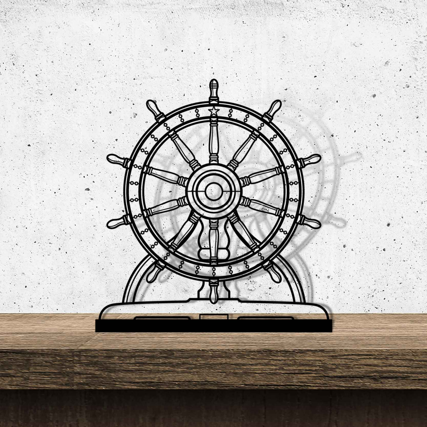 USS Constitution Wheel Metal Art Stand