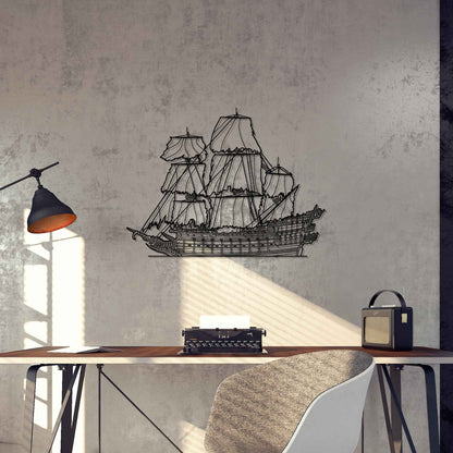 Flying Dutchman Silhouette Metal Wall Art