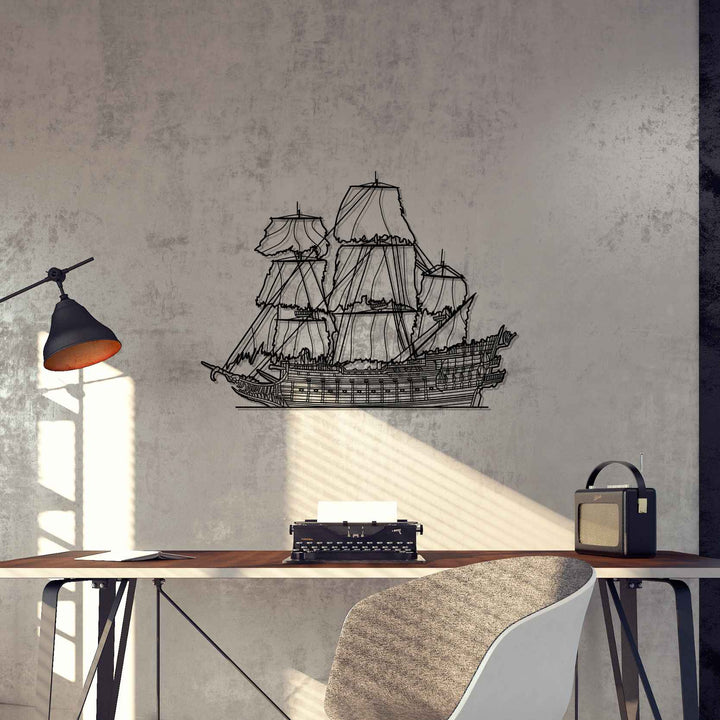 Flying Dutchman Silhouette Metal Wall Art