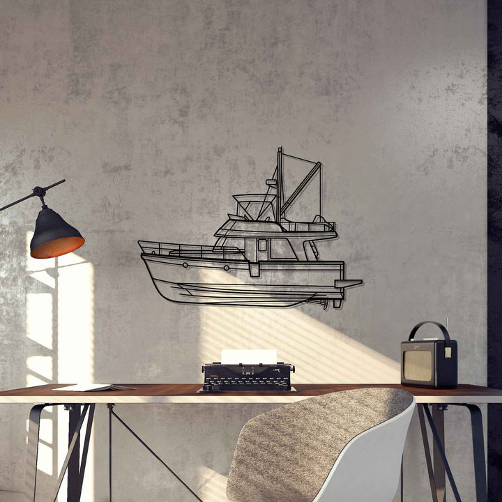 Swift Trawler 34 Silhouette Metal Wall Art