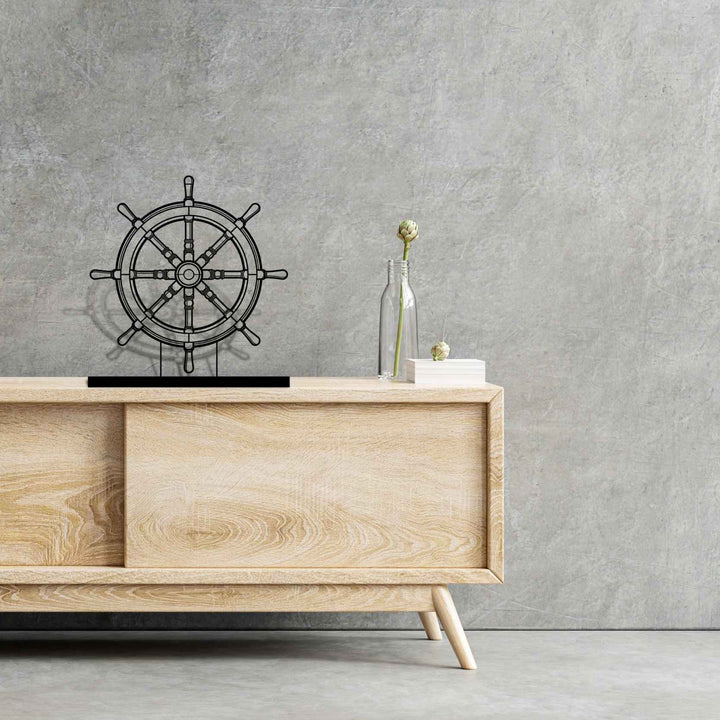 RMS Titanic Wheel Metal Art Stand