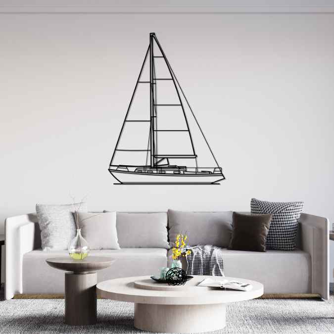 Mistral 33 Front Silhouette Metal Wall Art