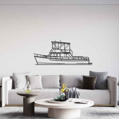 36 Trawler 1990 Silhouette Metal Wall Art