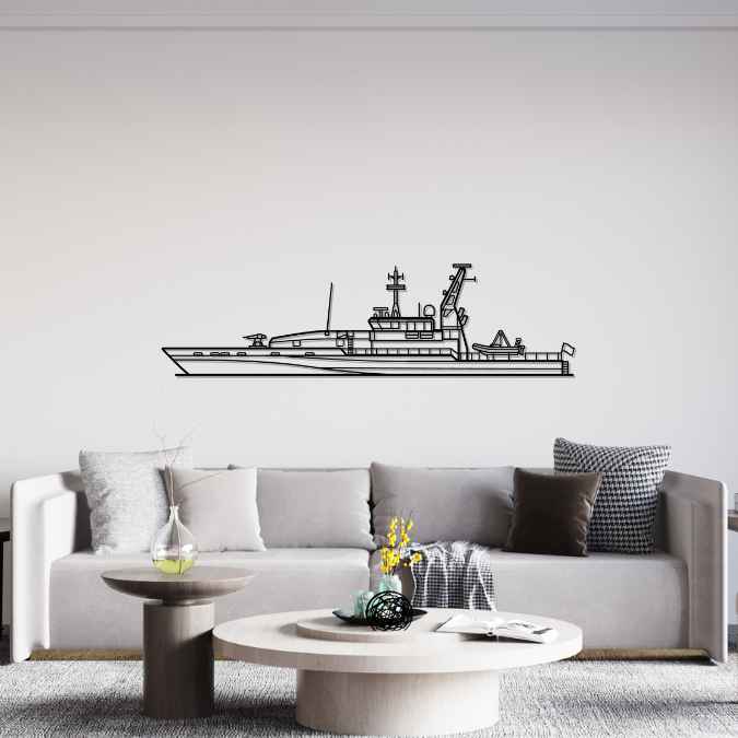 HMAS Wollongong Silhouette Metal Wall Art