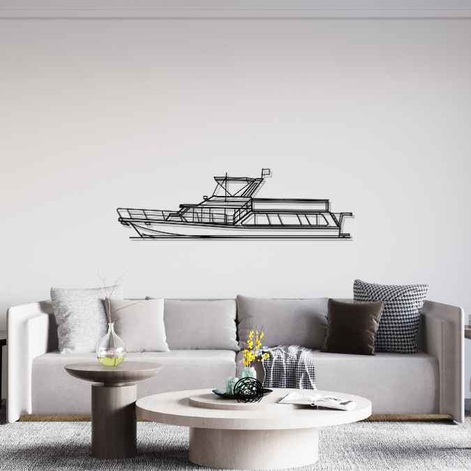 51 Coastal Cruiser 1984 Silhouette Metal Wall Art