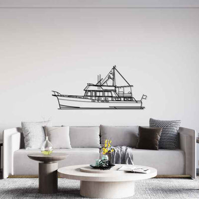 46 Trawler 1994 Silhouette Metal Wall Art