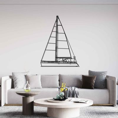 Sun Odyssey 49 Front Silhouette Metal Wall Art