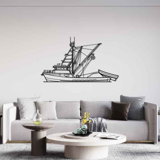 Shoreboat 1979 Silhouette Metal Wall Art