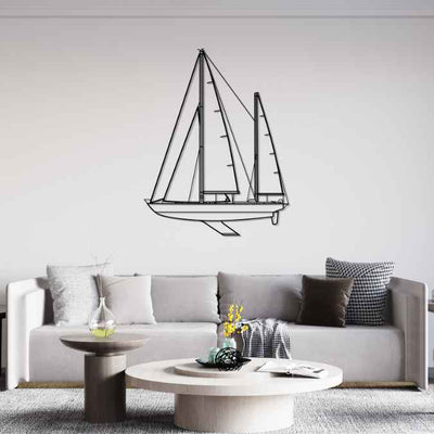 Pen Duick 6 1973 Font Silhouette Metal Wall Art