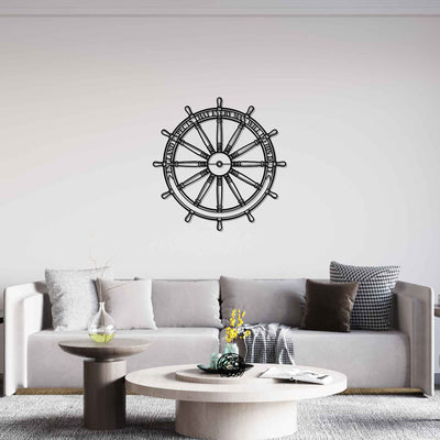 HMS Victory Wheel Silhouette Metal Wall Art