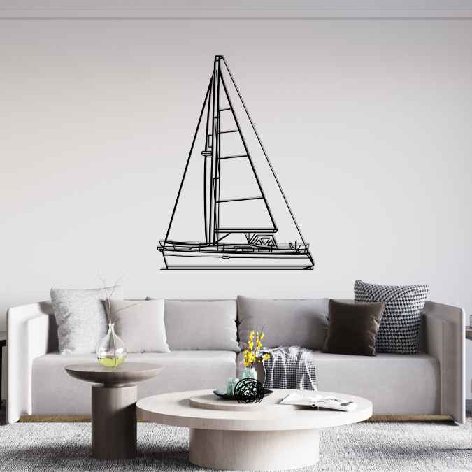 34 2000 Front Silhouette Metal Wall Art