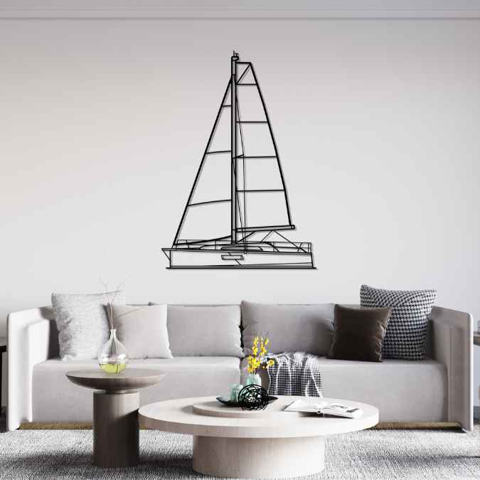 Oceanis 30.1 2022 Front Silhouette Metal Wall Art