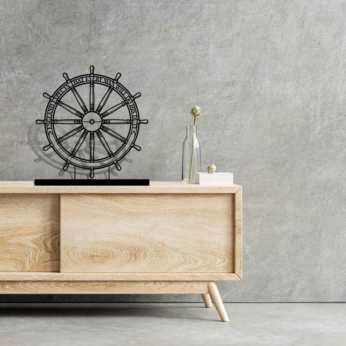 HMS Victory Wheel Metal Art Stand