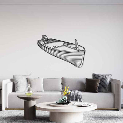 Runabout 1954 Angle Silhouette Metal Wall Art