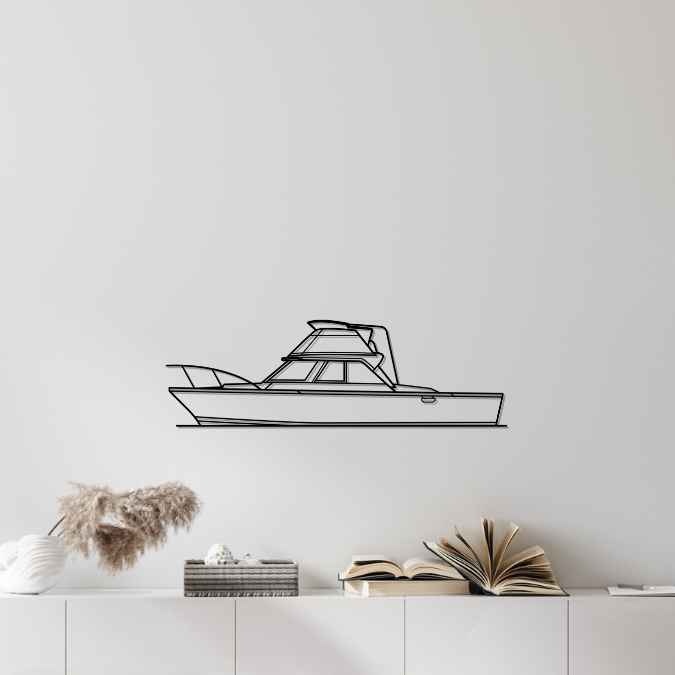 Bertram 25 1971 Silhouette Metal Wall Art