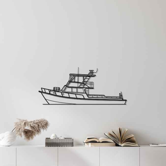 50ft Dive Boat 2003 Silhouette Metal Wall Art