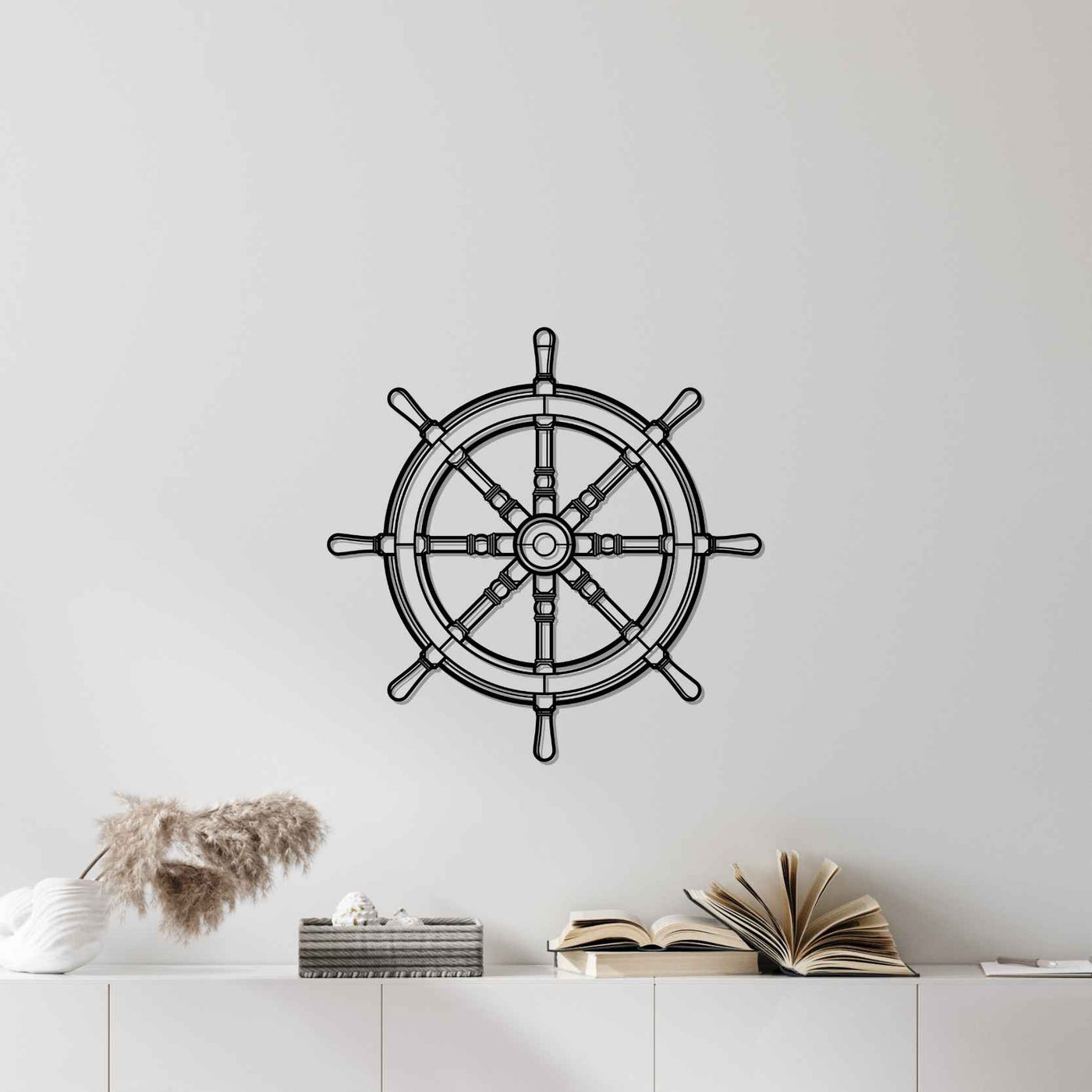 RMS Titanic Wheel Silhouette Metal Wall Art