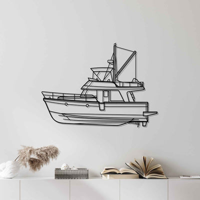 Swift Trawler 34 Silhouette Metal Wall Art