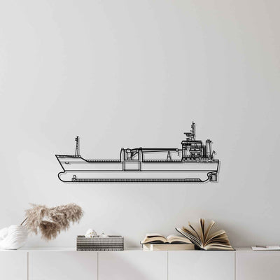 Cargo Ship Silhouette Metal Wall Art