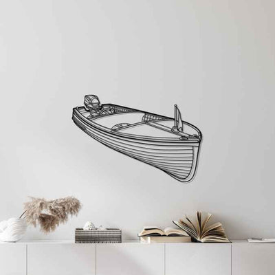 Runabout 1954 Angle Silhouette Metal Wall Art