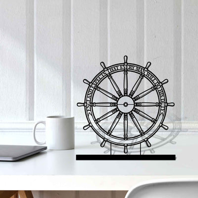 HMS Victory Wheel Metal Art Stand