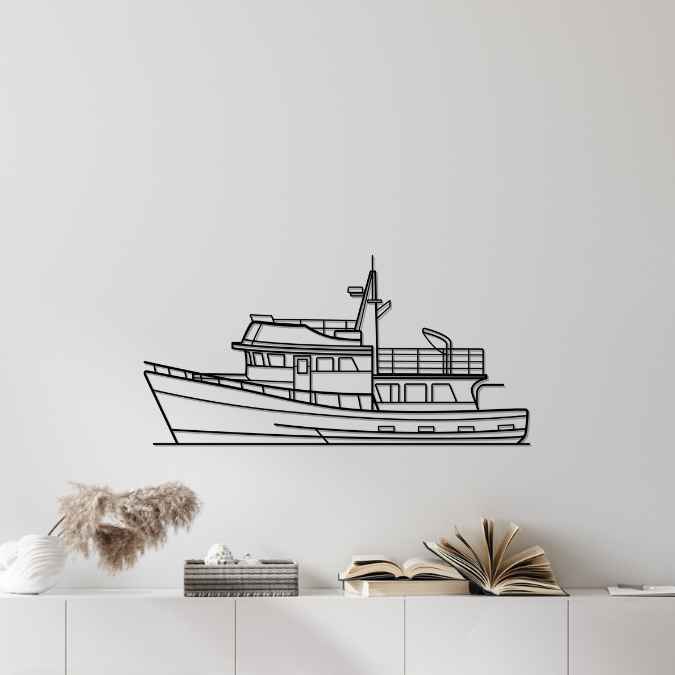 Pilot House Cruiser 1995 Silhouette Metal Wall Art