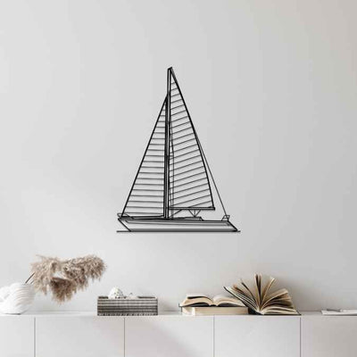 42 Sailboat Front Silhouette Metal Wall Art