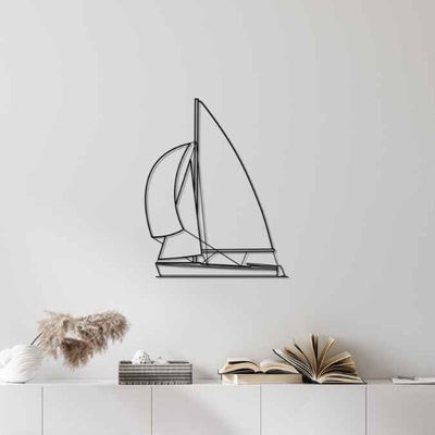 19 Sailboat Front Silhouette Metal Wall Art