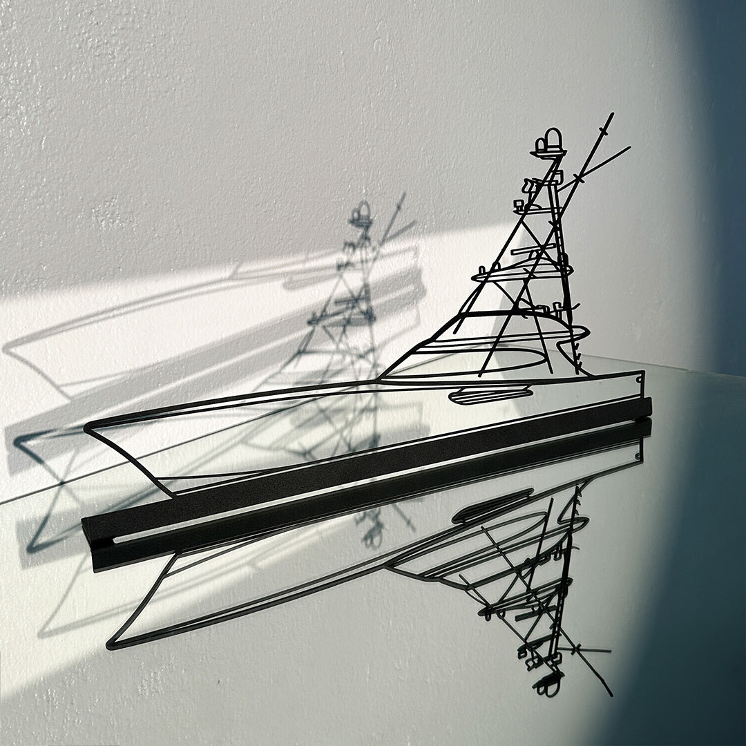 Your Custom Boat Standing Silhouette Metal Art
